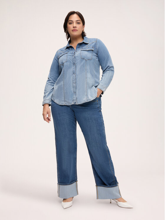Fiorella Rubino Fiorella Rubino Koszula 5405T001498N004 Turkusowy Regular Fit