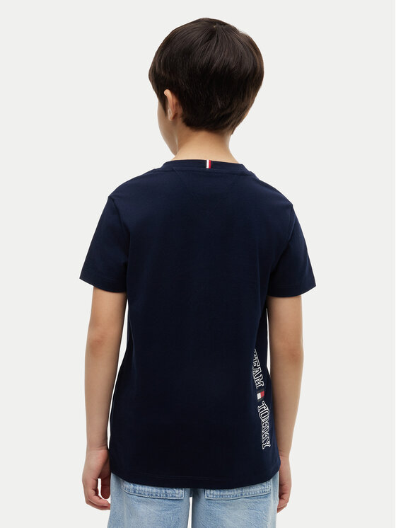 Tommy Hilfiger Tommy Hilfiger Majica Team Tommy Graphic KB0KB10591 Mornarsko modra Regular Fit