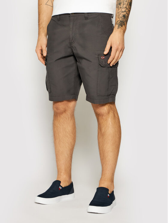 Napapijri Napapijri Pantalon scurți din material Noto 4 NP0A4F9U Gri Regular Fit