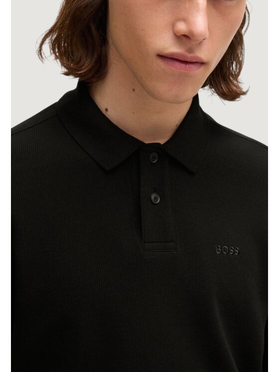 BOSS BOSS Polo Petempestolong 10262290 01 Nero Long Fit