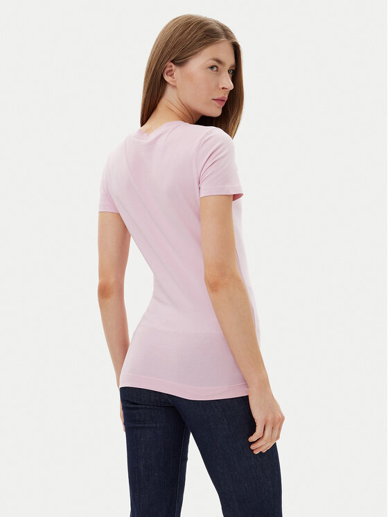 Guess Guess Póló W5GI17 J1314 Rózsaszín Slim Fit