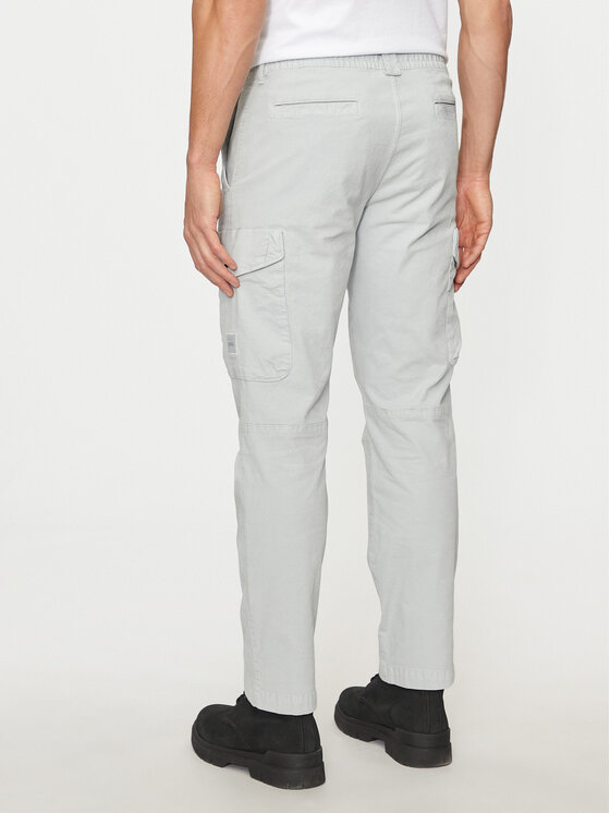BOSS Boss Hlače iz tkanine Sista-Cargo-4 50523137 Siva Regular Fit