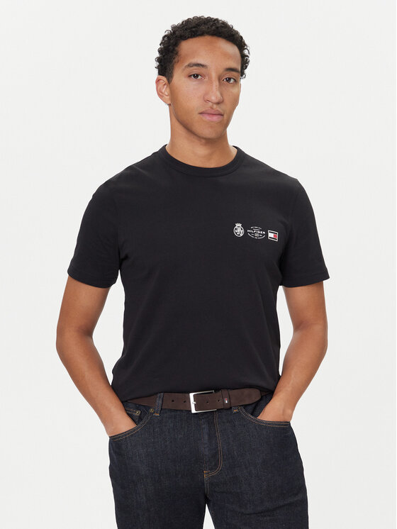 Tommy Hilfiger Tommy Hilfiger Tricou MW0MW40011 Negru Regular Fit