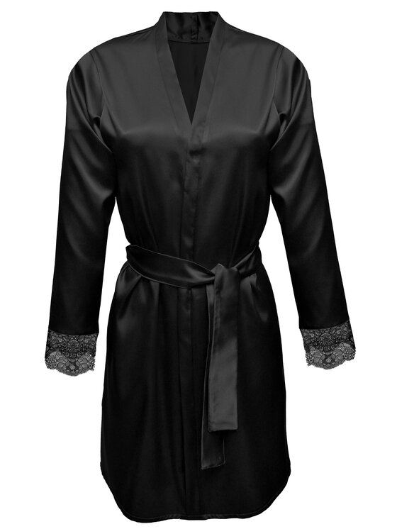 DKaren Lingerie Damski Szlafrok, rozmiar S, Czarny, Gina