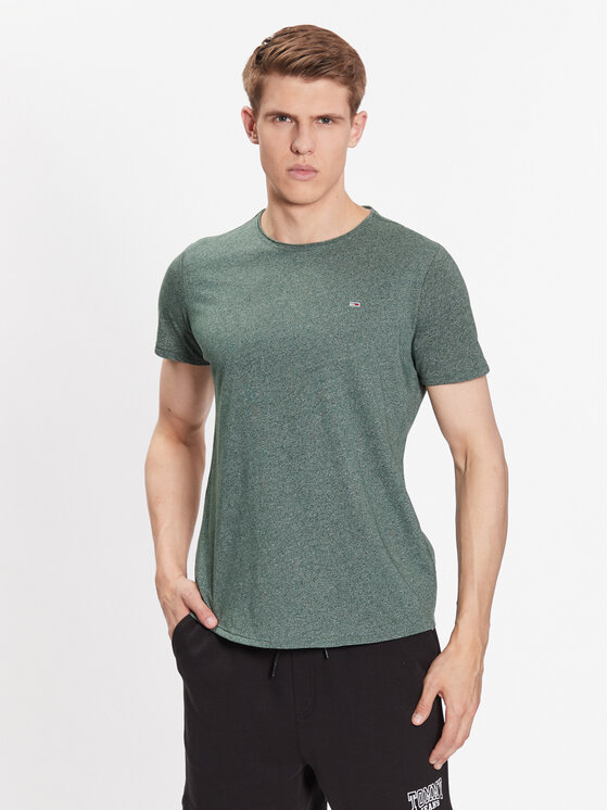 Tommy Jeans Majica Jaspe DM0DM09586 Zelena Slim Fit