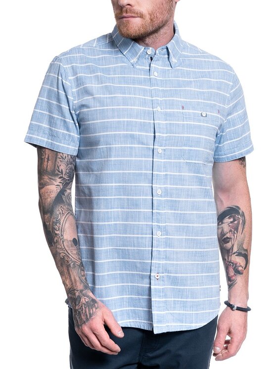 Mustang Mustang Camicia CHRIS STRIPE SHIRT Blu Regular Fit