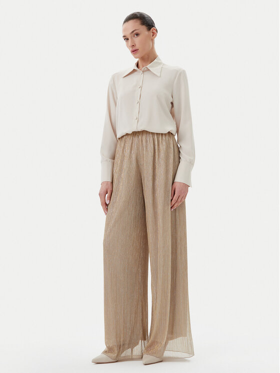 MAX&Co. MAX&Co. Spodnie materiałowe Raiment 2516781033200 Złoty Wide Leg