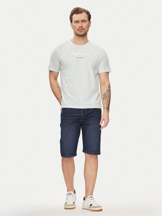 Pepe Jeans Pepe Jeans T-Shirt Eggo N PM508208 Modrá Regular Fit
