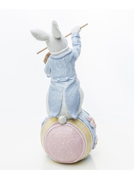 MIAhome MIAhome Figurka królik MUZYK 31,5x10x10 cm SKRZYPEK Kolorowy