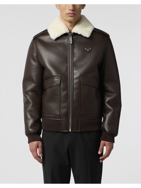 PHILIPP PLEIN PHILIPP PLEIN Giubbotto piumino 28618 Marrone Regular Fit