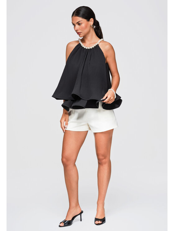Ombre Ombre Bluzka OW-TS-E0054 Czarny Loose Fit