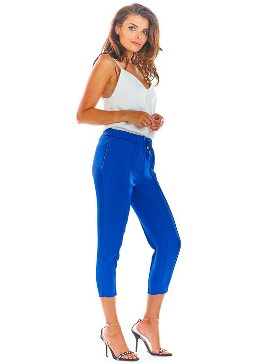 Awama Awama Spodnie damskie A306 Niebieski Basic Fit