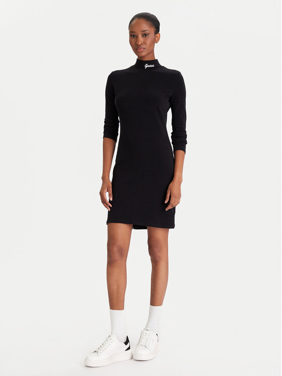 Guess Guess Každodenné šaty V5BK04 KCBF1 Čierna Slim Fit