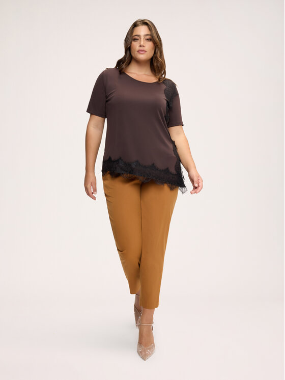 Fiorella Rubino Fiorella Rubino T-shirt G04WL009768N032 Marrone Regular Fit