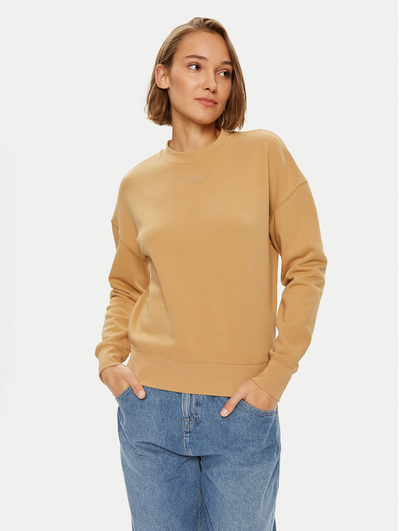 Női Pulóver Calvin Klein, Méret: XXL, Bézs, Nano Logo K20K207213