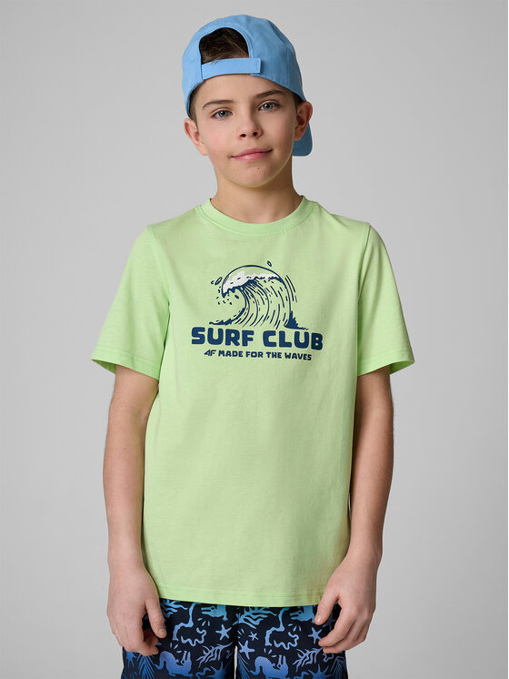 4F 4F T-Shirt WAVE RIDERS CLUB Zielony Regular Fit