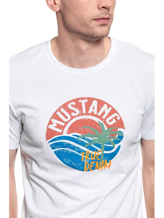 Mustang Mustang T-shirt ALEX C PRINT Bianco Regular Fit