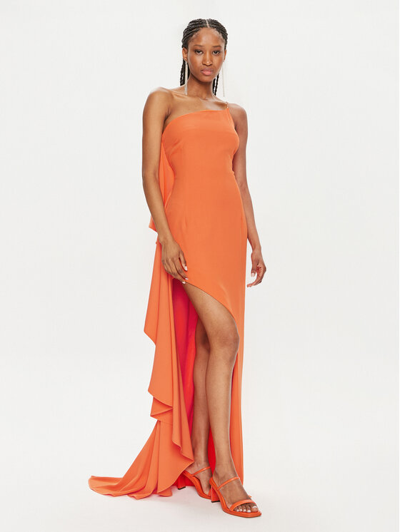 Fracomina Fracomina Rochie de seară FQ24SD3012W47601 Portocaliu Slim Fit