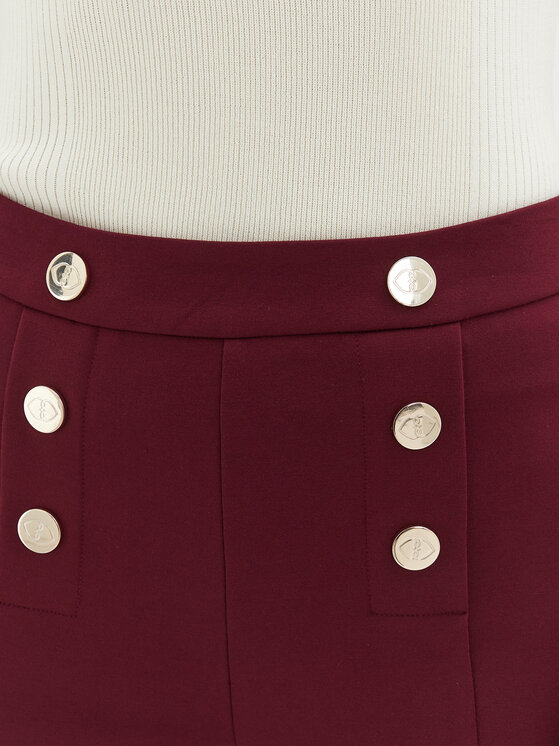 Motivi Motivi Hlače iz tkanine P040Q003468N Bordo rdeča Flare Fit