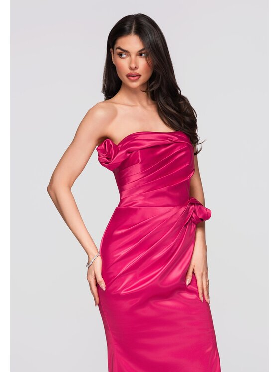 Ombre Ombre Sukienka wieczorowa LA-OM-DLR278 Różowy Slim Fit