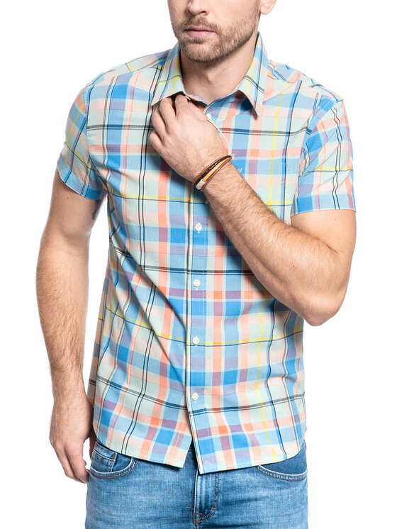 Wrangler Wrangler Camicia SS 1 PKT SHIRT Blu Regular Fit