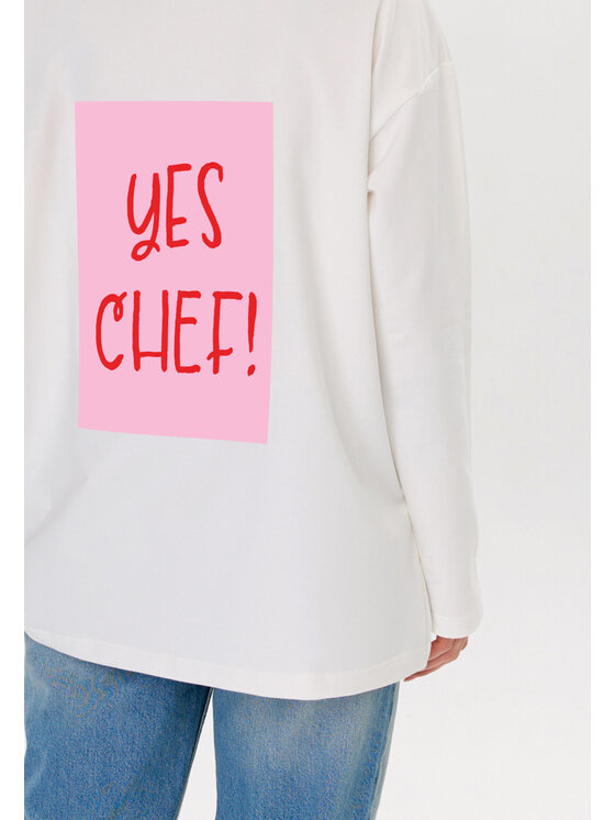 Mirons Mirons Longsleeve Print Biały Oversize