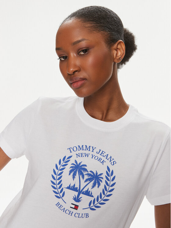 Tommy Jeans Tommy Jeans T-krekls Prep Luxe DW0DW17835 Balts Regular Fit