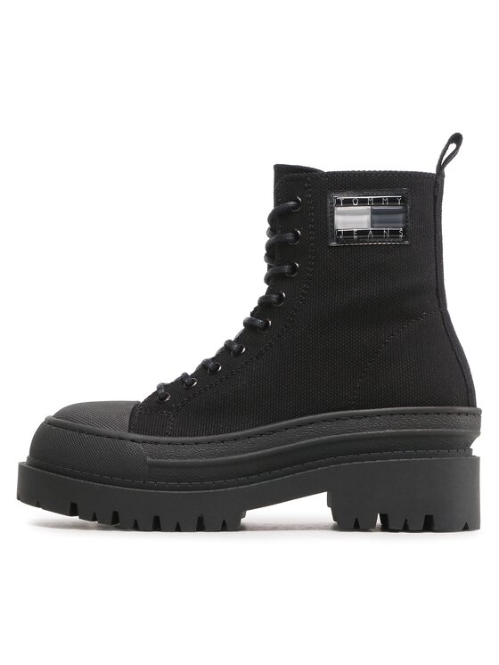 Tommy Hilfiger Tommy Hilfiger Ботильйони Tjw Foxing Canvas EN0EN02216 Чорний