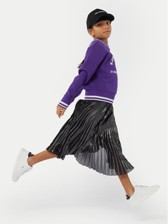 Karl Lagerfeld Kids Karl Lagerfeld Kids Spódnica plisowana Z30196 D Szary Regular Fit