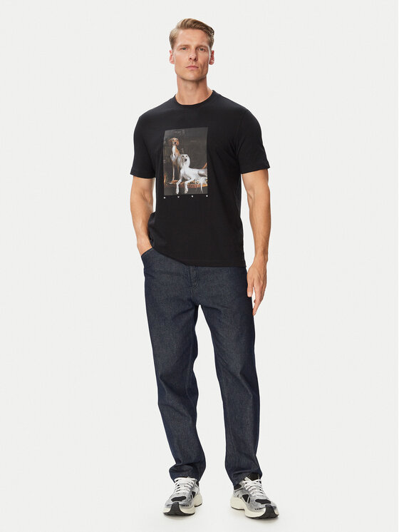 HUGO HUGO Тишърт Daffilo 50568689 Черен Regular Fit
