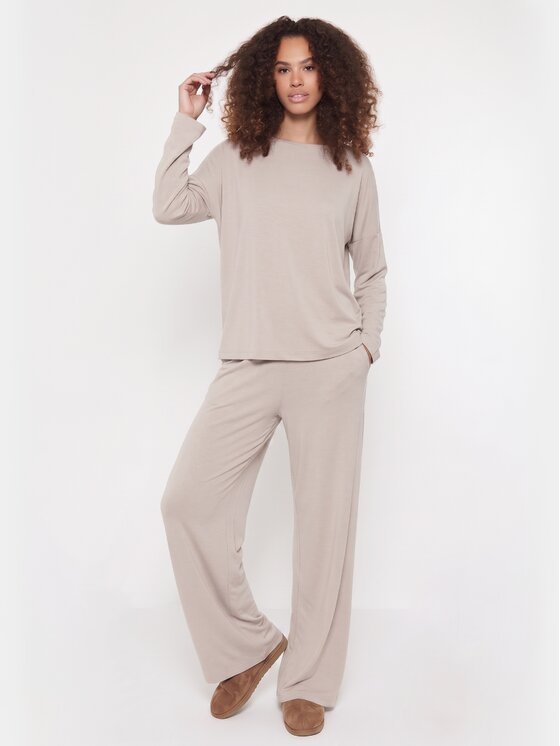 BASICLO BASICLO Spodnie materiałowe BSL-052-689 Beżowy Loose Fit