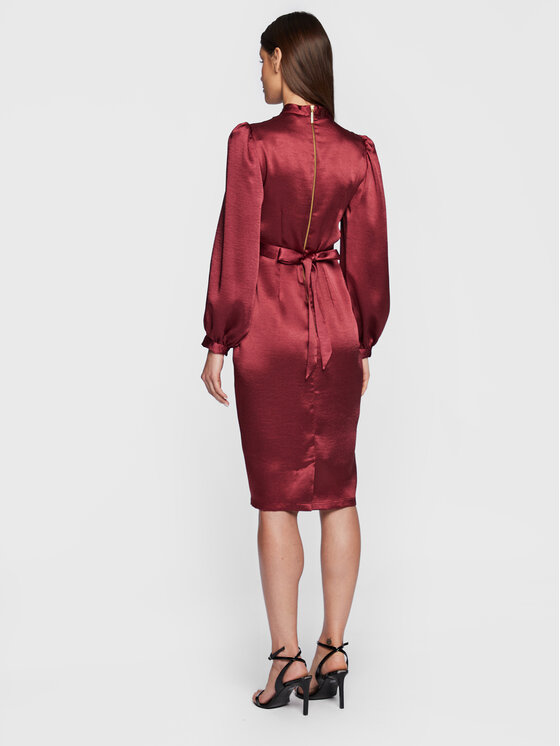 Closet London Closet London Kleid für den Alltag D8551 Dunkelrot Regular Fit