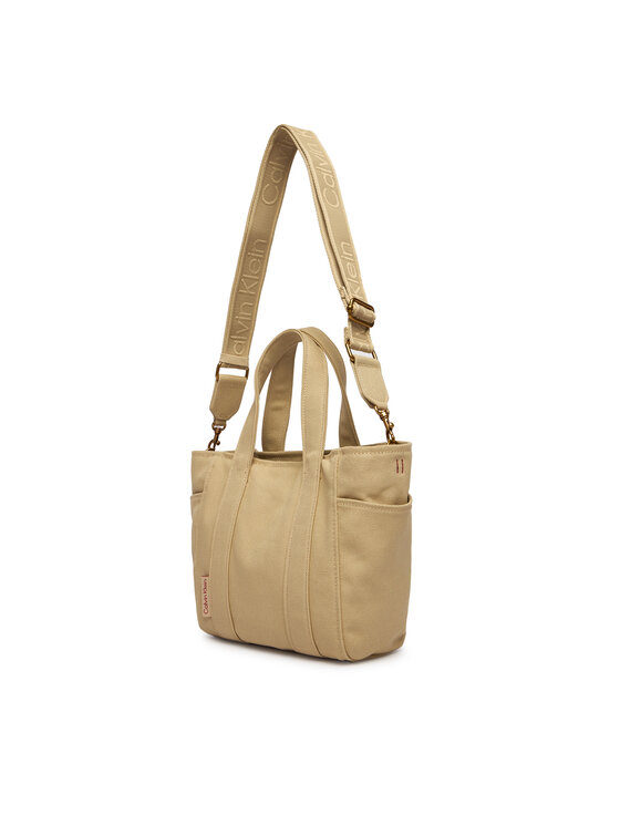 Calvin Klein Calvin Klein Torbica Webbing Strap Canvas Small Tote LV04F3384G Bež