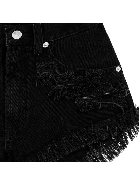 MissDenim MissDenim Szorty jeansowe High Waist Czarny Regular Fit