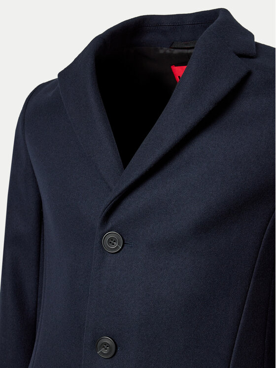 HUGO Hugo Cappotto di lana Migor 2441 50528793 Blu scuro Slim Fit