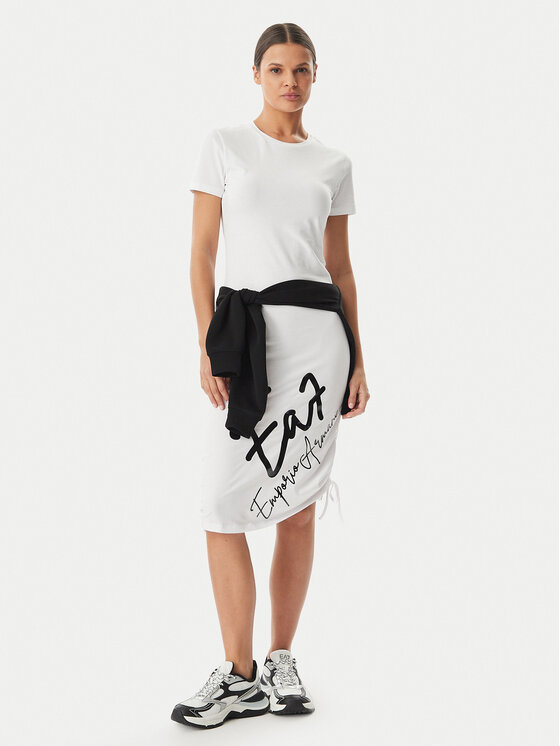 EA7 Emporio Armani EA7 Emporio Armani Kleid für den Alltag 7W001062 AF10373 U0002 Weiß Regular Fit