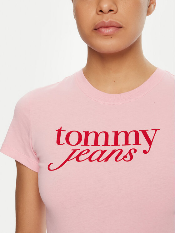 Tommy Jeans Tommy Jeans T-shirt Essential DW0DW19447 Ružičasta Slim Fit