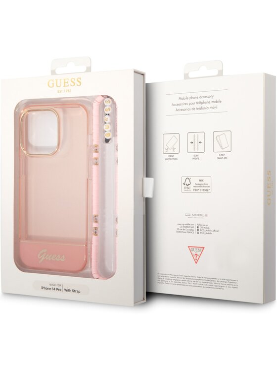 Guess Guess Etui na telefon Pearl Różowe złocenie
