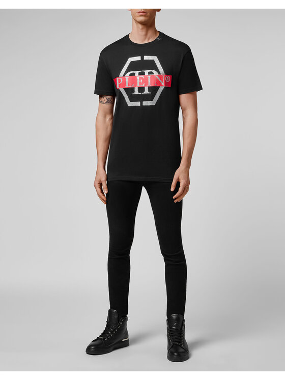PHILIPP PLEIN PHILIPP PLEIN T-Shirt 22947 Czarny Regular Fit