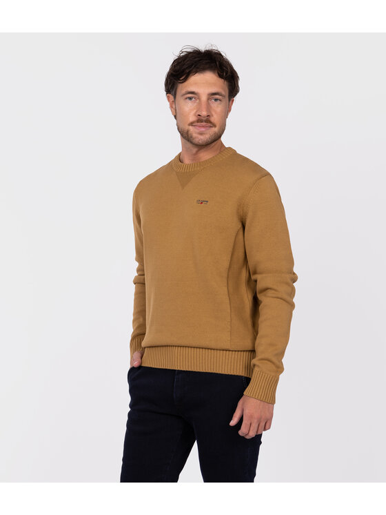 Lee Cooper Lee Cooper Sweter BILL Brązowy Regular Fit