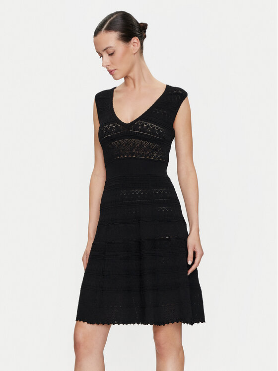 Morgan Letné šaty 241-RMNAIA Čierna Slim Fit