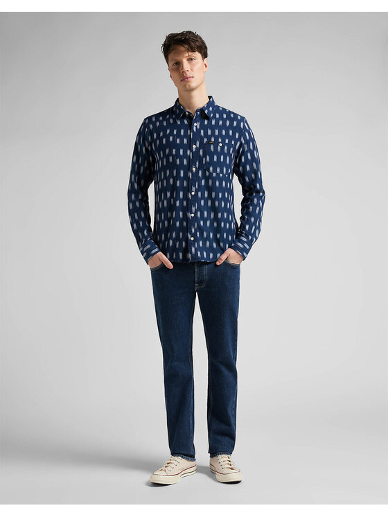 Lee Lee Jeansy DAREN BUTTON FLY Niebieski Straight Fit