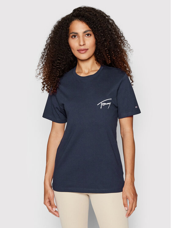 Tommy Jeans Tommy Jeans Tricou Signature DW0DW12940 Bleumarin Relaxed Fit
