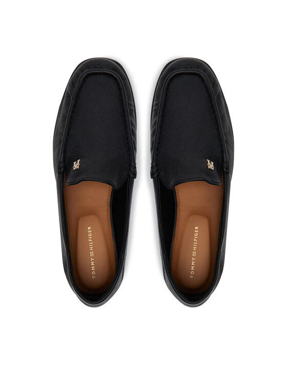 Tommy Hilfiger Tommy Hilfiger Мокасини Soft Leather Squared Toe Loafer FW0FW08412 Чорний