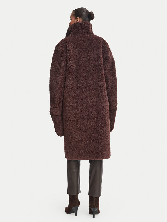 Rinascimento Rinascimento Mākslīgās ādas kažoks CFC0127146003 Tumši brūna Oversize