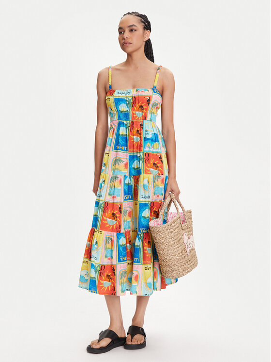 Roxy Roxy Sukienka letnia Atlas Sunshine ERJWD03892 Kolorowy Regular Fit