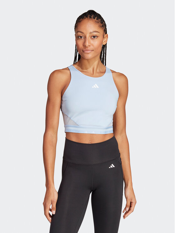 Adidas Top AEROREADY Hyperglam Crop Tank Top IB2312 Svetlo Modra