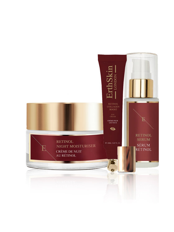 Erthskin London Erthskin London RETINOL KREM POD OCZY + RETINOL NAWILŻAJĄCY + PRO RETINOL SERUM Zestaw do pielęgnacji