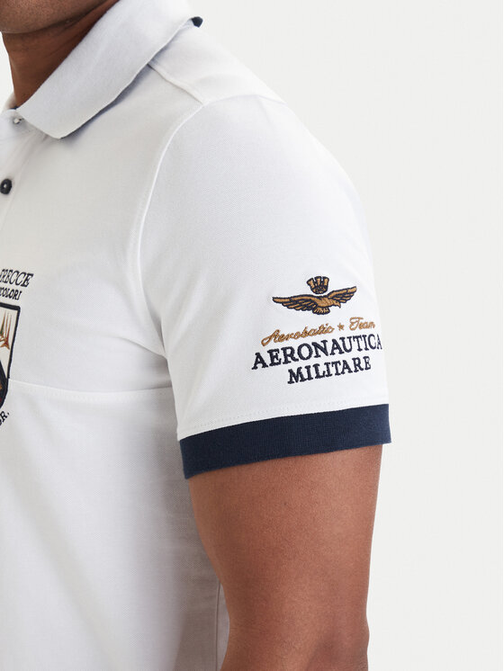 Aeronautica Militare Aeronautica Militare Polokošeľa 261PO1915UP00191 Biela Regular Fit