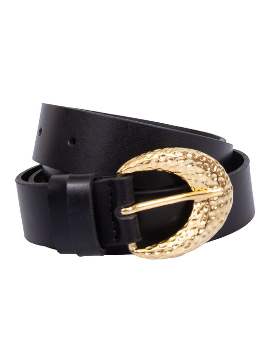 ALLORA BE UNIQUE Cintura da donna 100% leather Nero